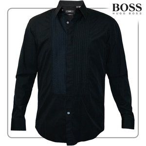 Hugo Boss Men's Black Tuxedo Shirt (size 42)